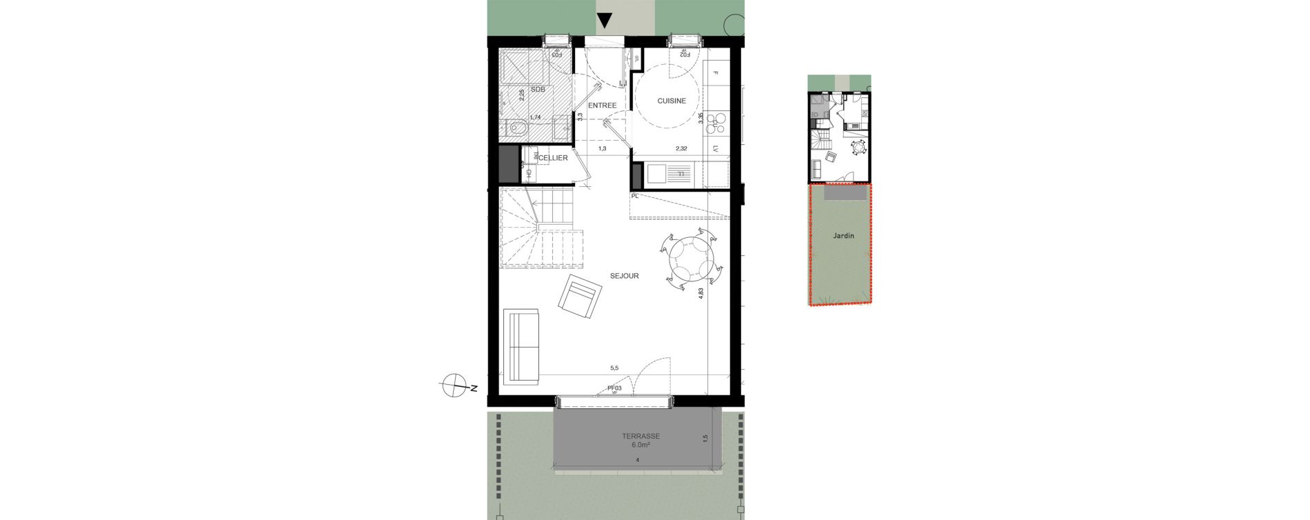 Maison T4 de 81,00 m2 &agrave; Serris Centre