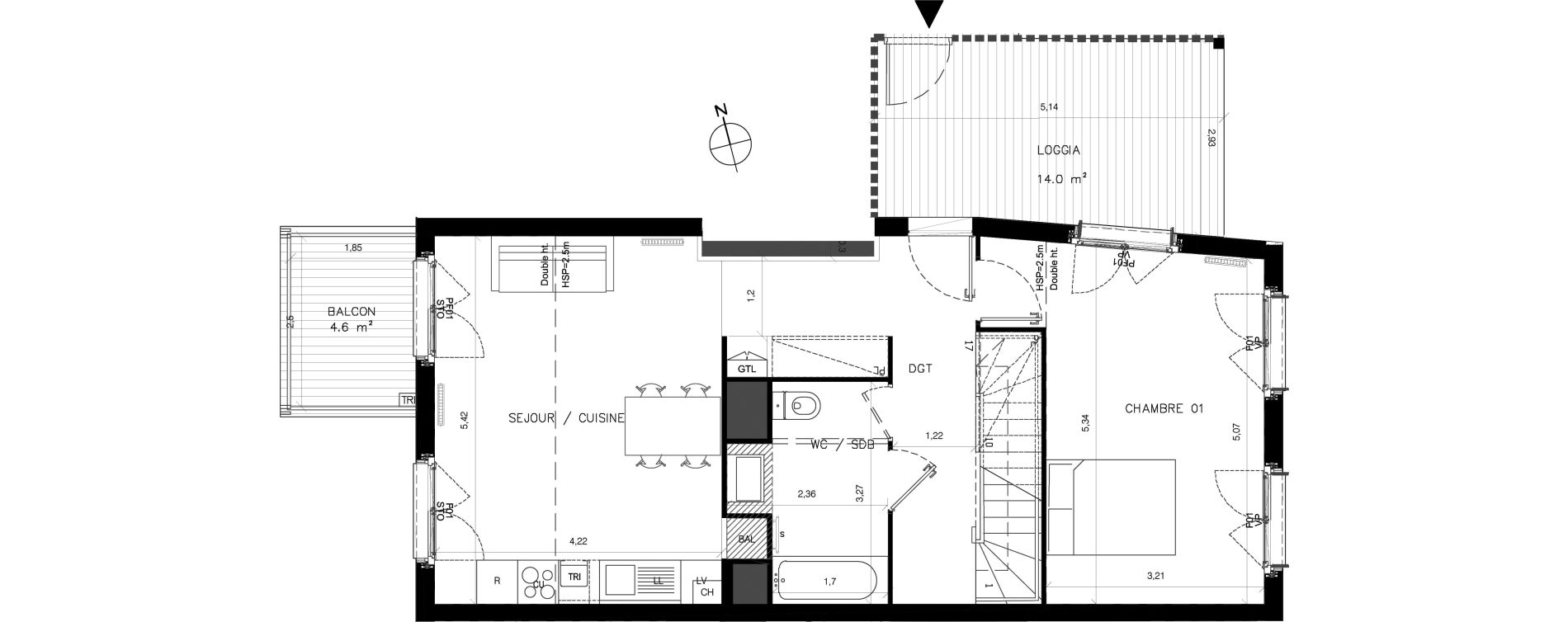Appartement T4 de 86,20 m2 &agrave; Serris Centre