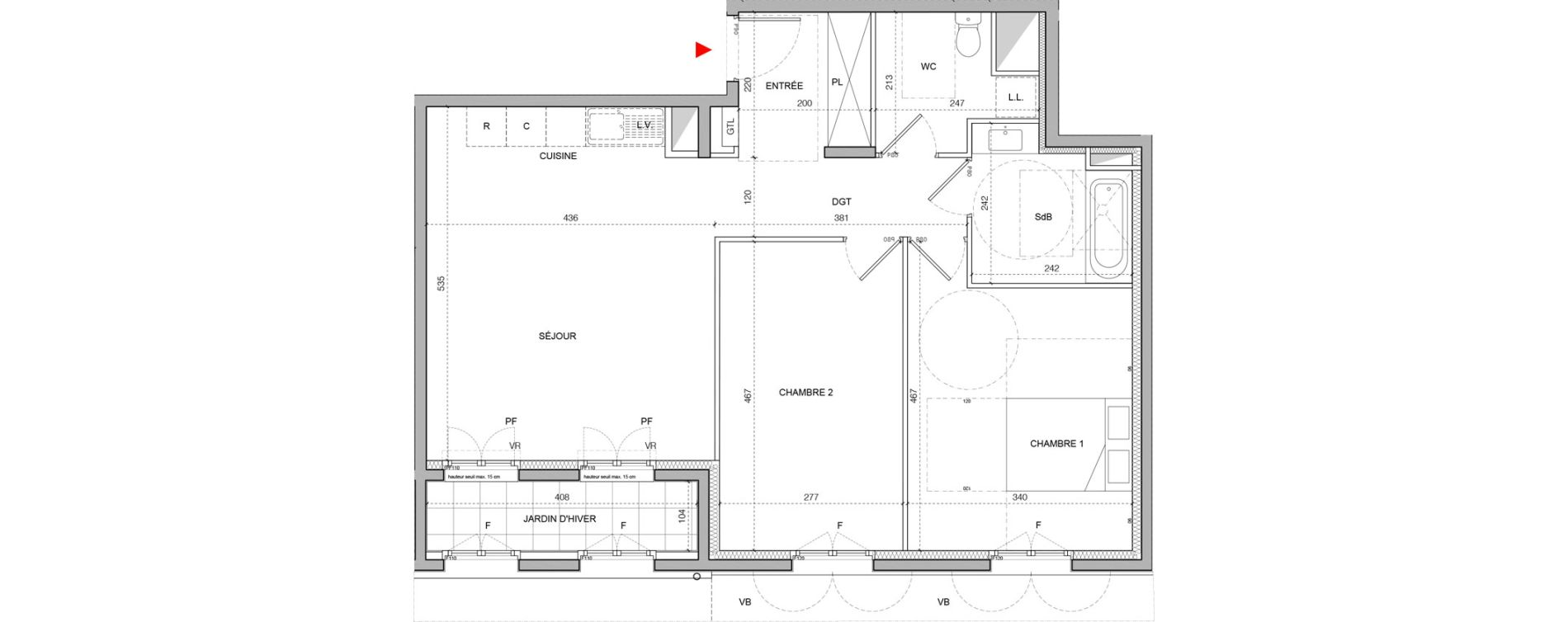 Appartement T3 de 67,60 m2 &agrave; Serris Val d europe