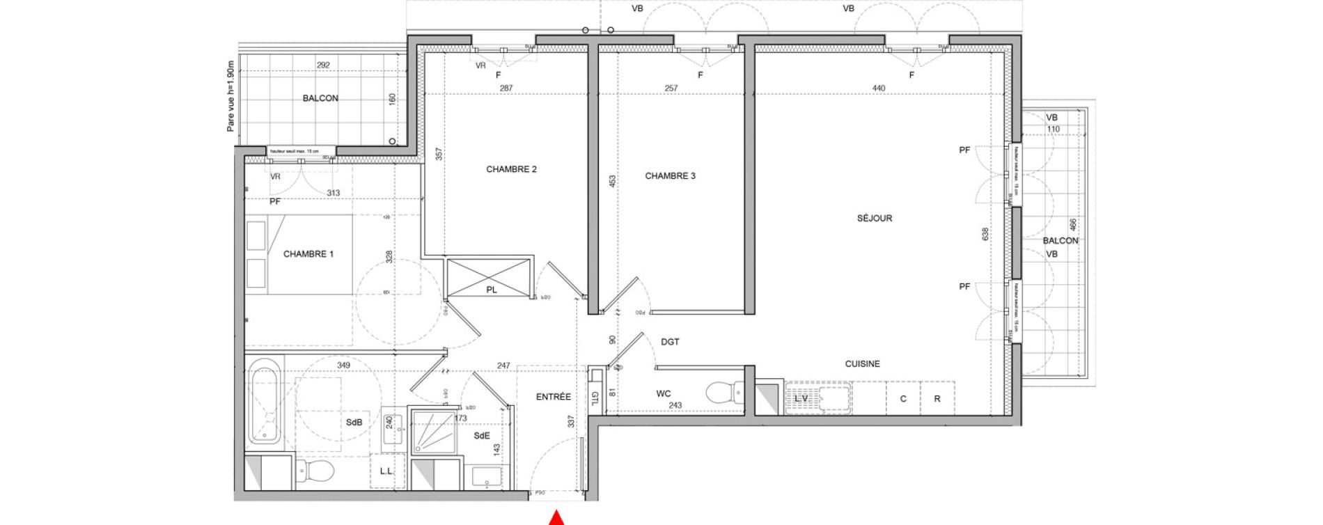 Appartement T4 de 81,70 m2 &agrave; Serris Val d europe