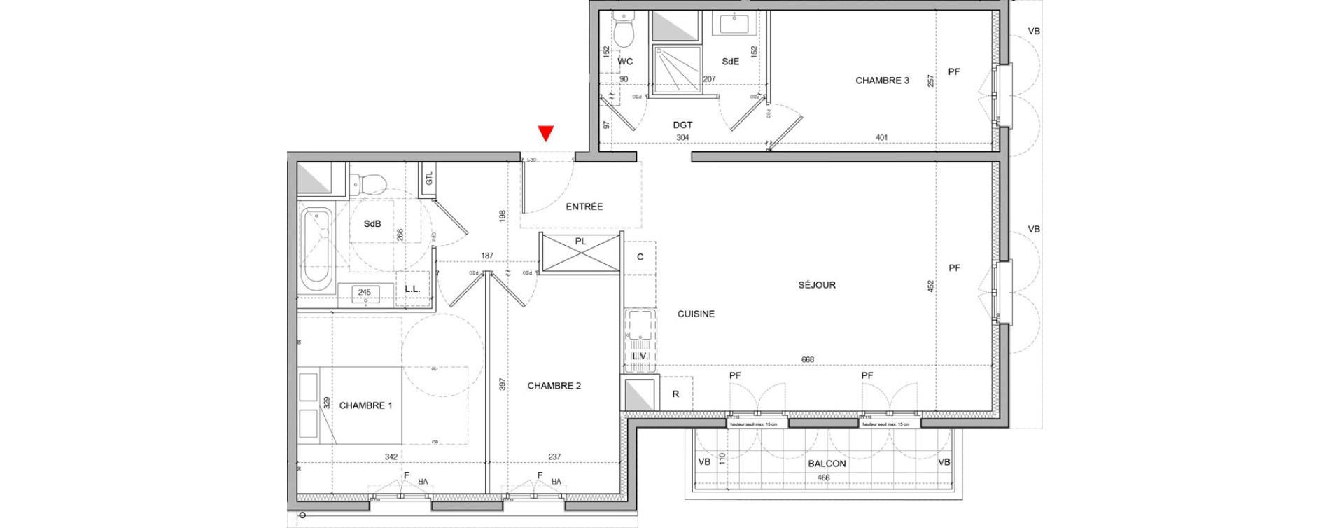 Appartement T4 de 80,90 m2 &agrave; Serris Val d europe