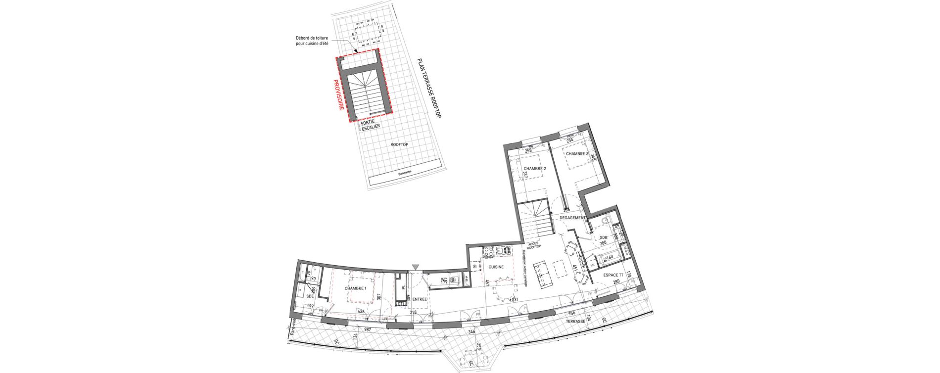 Appartement T4 de 101,03 m2 &agrave; Serris Le pr&eacute; de claye