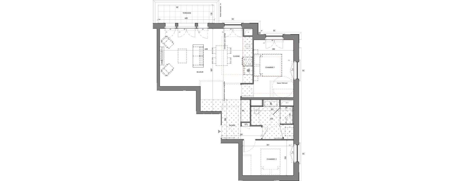 Appartement T3 de 64,78 m2 &agrave; Serris Le pr&eacute; de claye