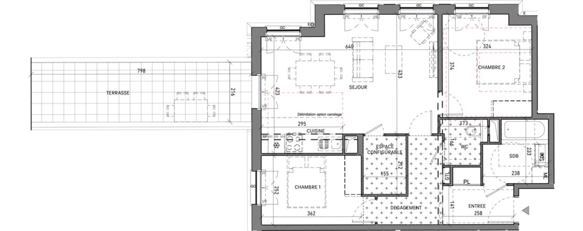 Appartement T3 de 69,54 m2 &agrave; Serris Le pr&eacute; de claye