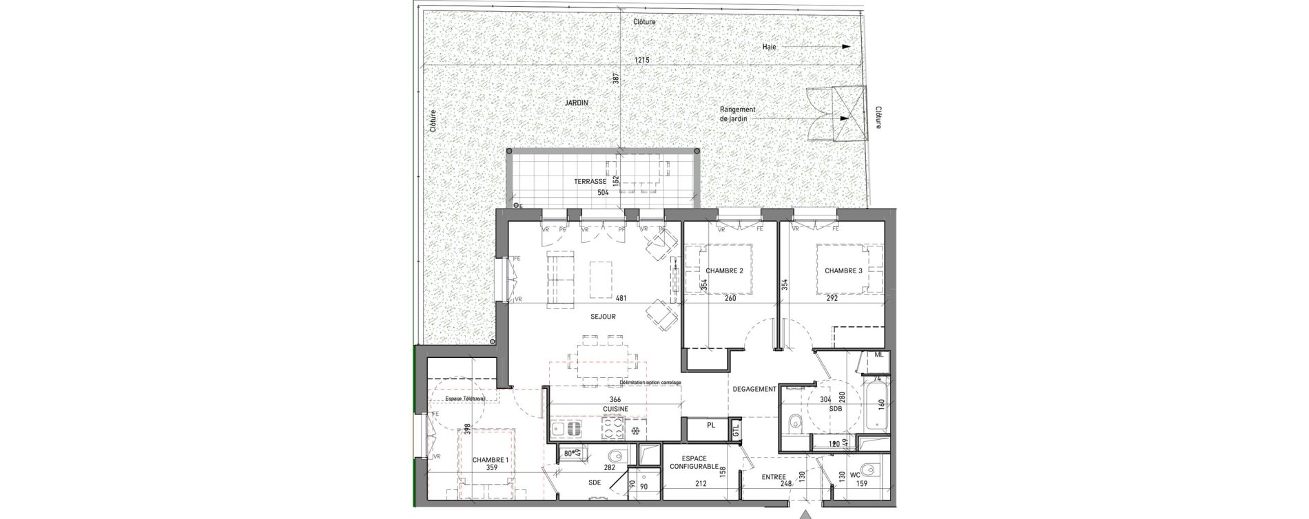 Appartement T4 de 86,91 m2 &agrave; Serris Le pr&eacute; de claye