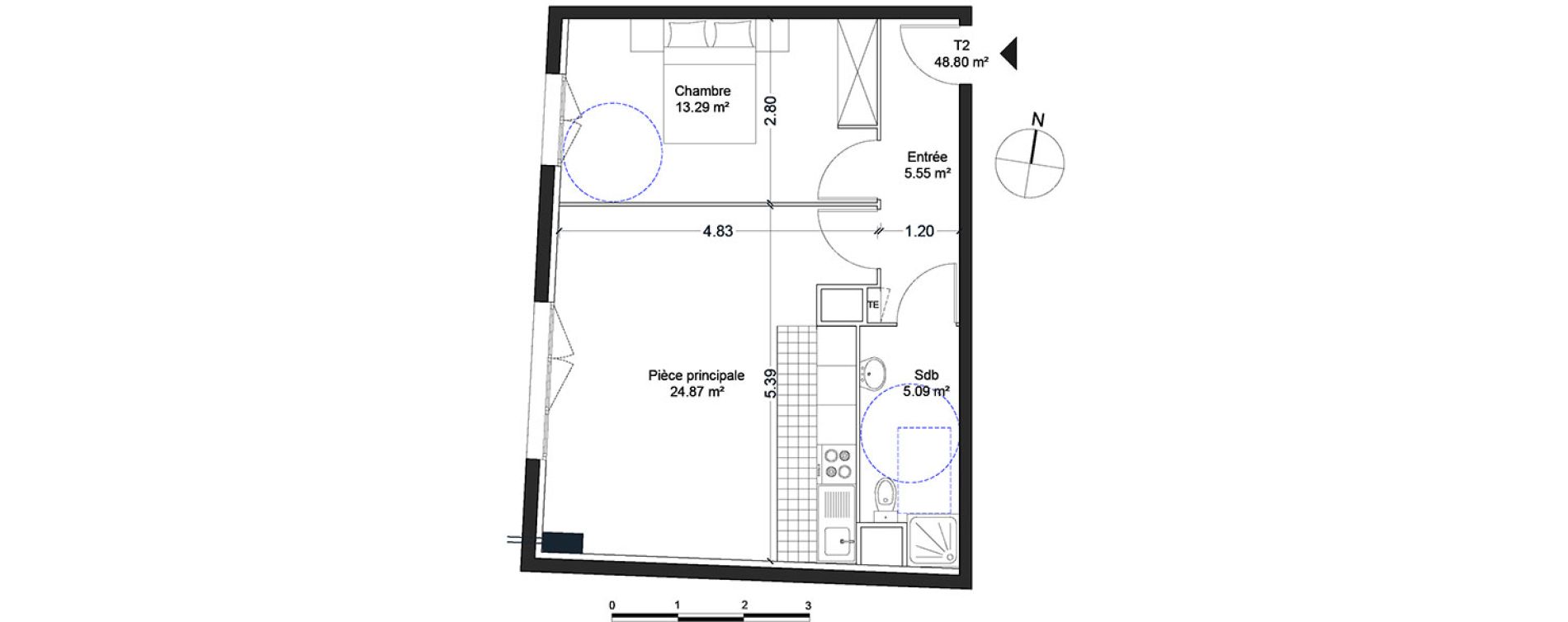 Appartement T2 de 48,80 m2 &agrave; Thorigny-Sur-Marne Centre