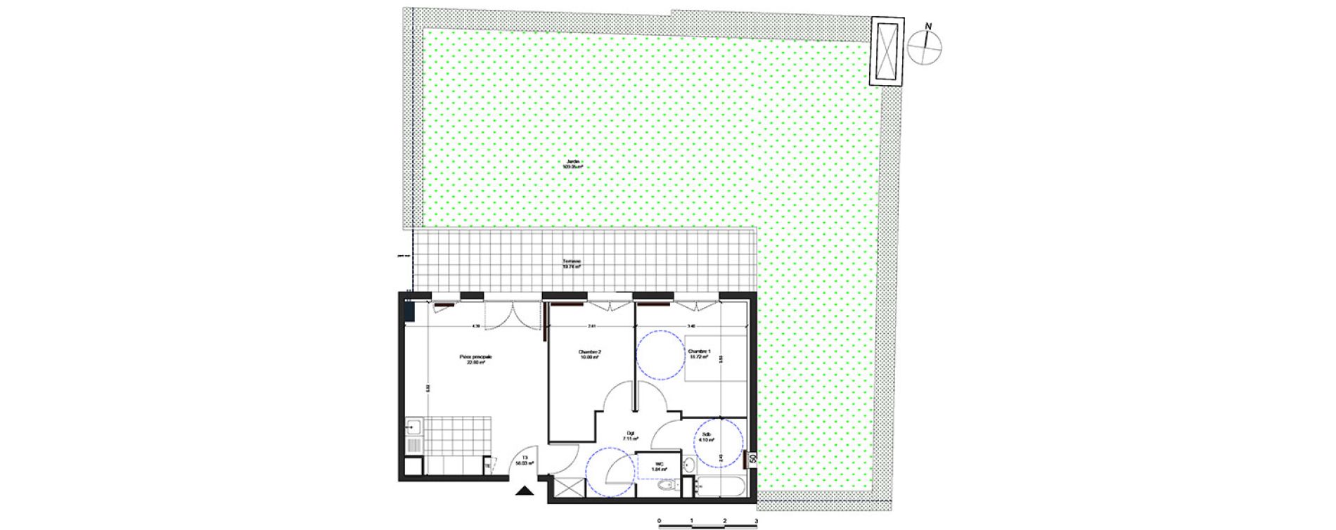 Appartement T3 de 58,03 m2 &agrave; Thorigny-Sur-Marne Centre