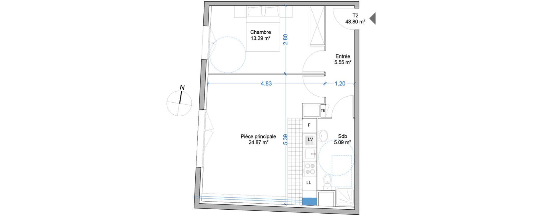 Appartement T2 de 48,80 m2 &agrave; Thorigny-Sur-Marne Centre