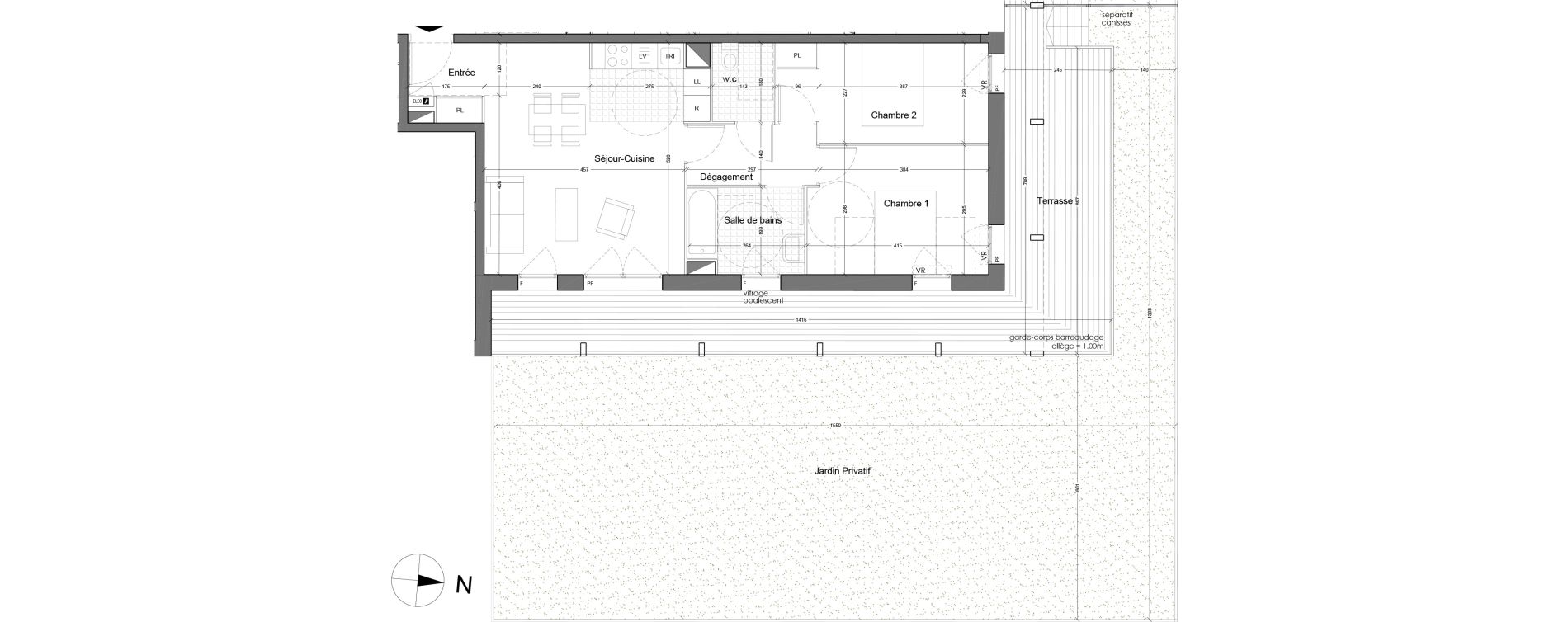 Appartement T3 de 61,90 m2 &agrave; Torcy Les coteaux de la marne