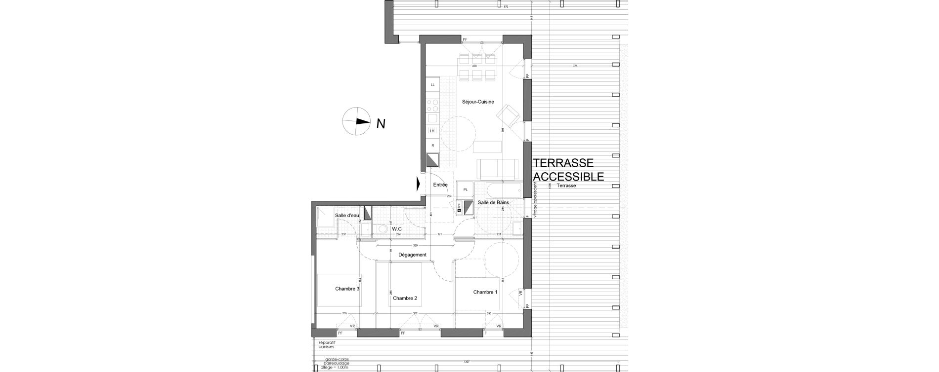 Appartement T4 de 73,91 m2 &agrave; Torcy Les coteaux de la marne