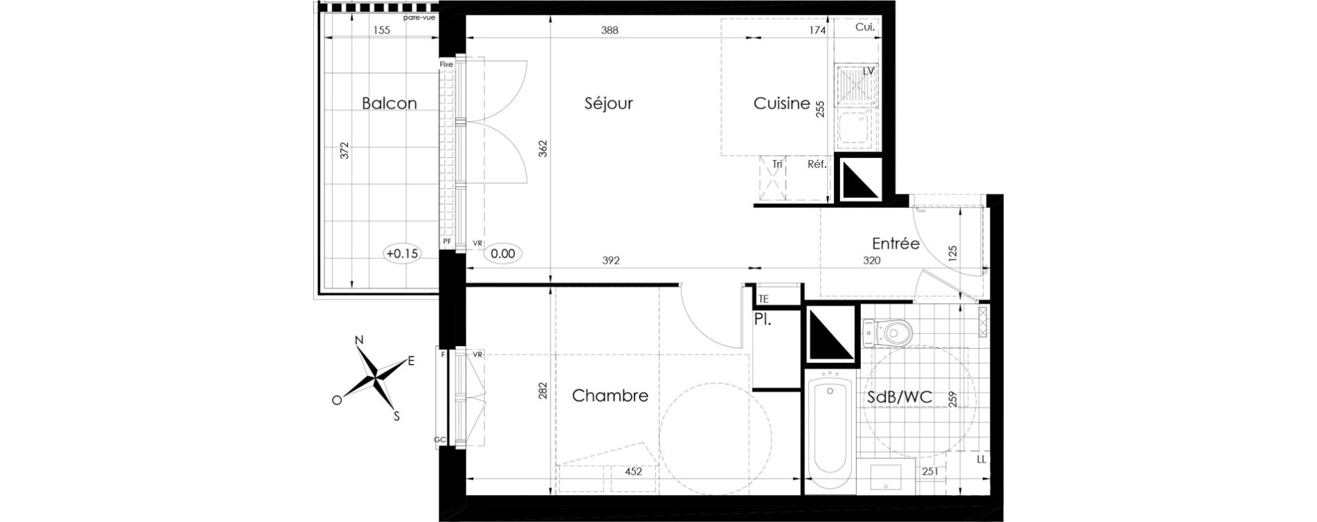 Appartement T2 de 40,20 m2 &agrave; Tournan-En-Brie Centre