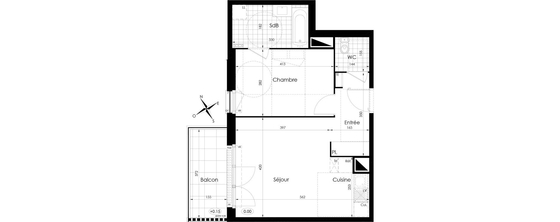 Appartement T2 de 45,00 m2 &agrave; Tournan-En-Brie Centre