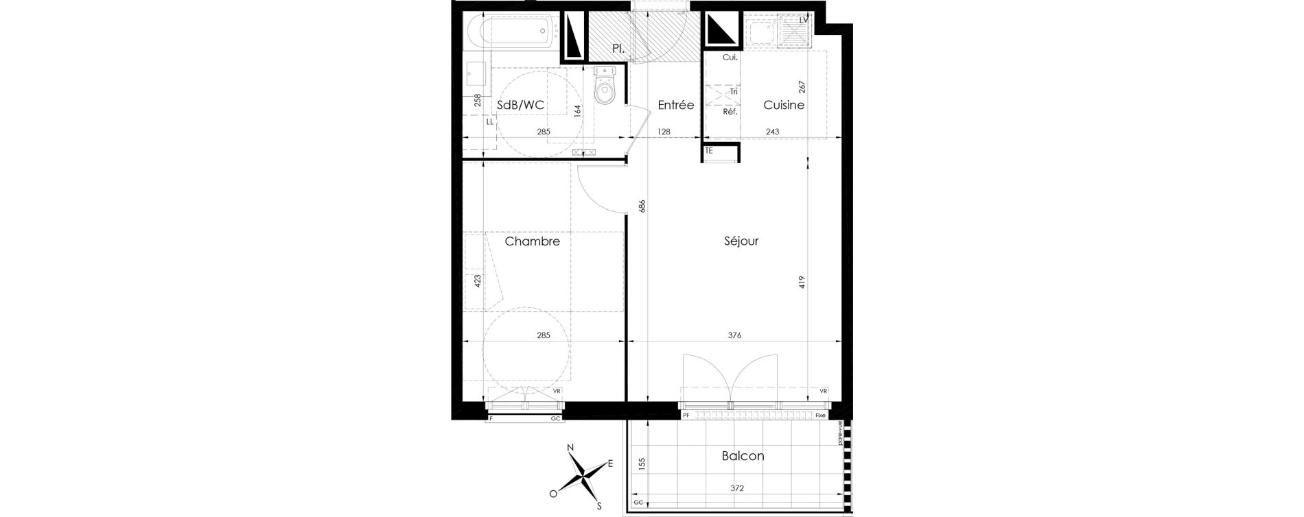 Appartement T2 de 43,65 m2 &agrave; Tournan-En-Brie Centre
