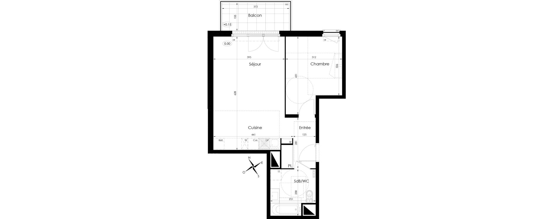 Appartement T2 de 47,35 m2 &agrave; Tournan-En-Brie Centre