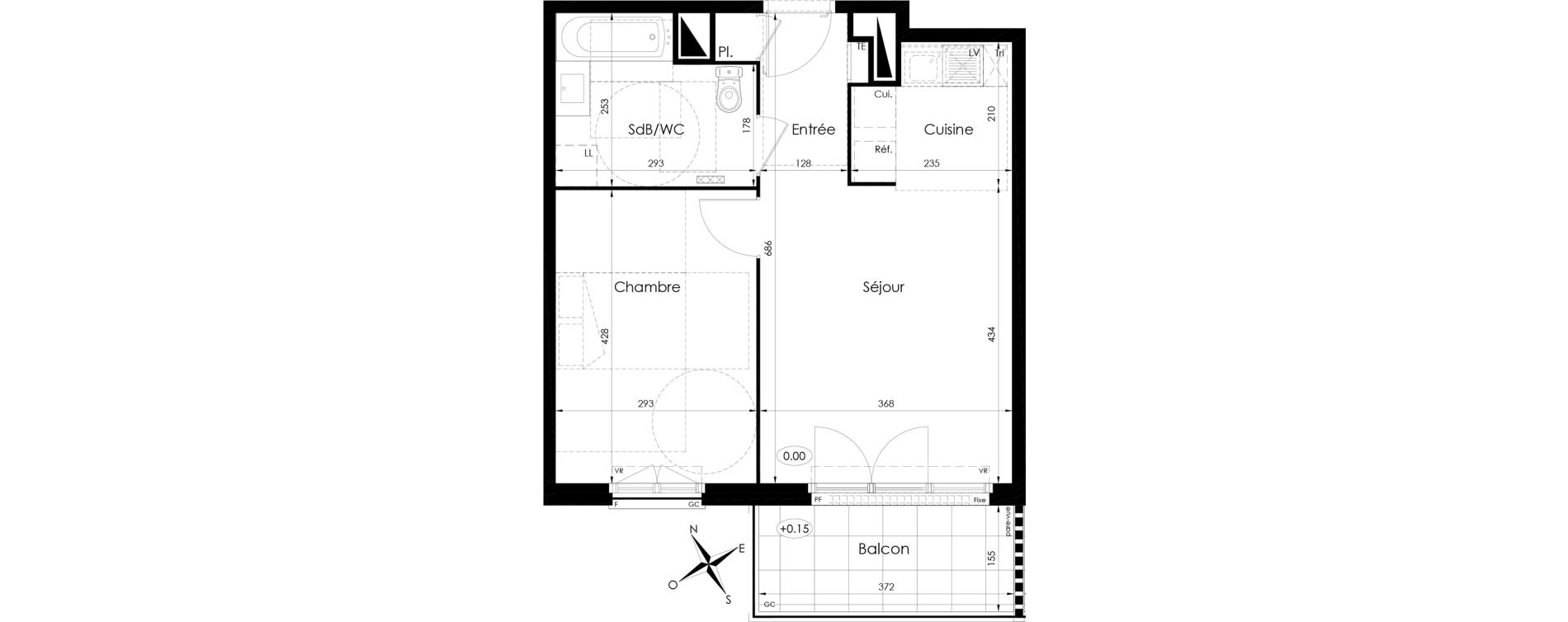 Appartement T2 de 43,10 m2 &agrave; Tournan-En-Brie Centre