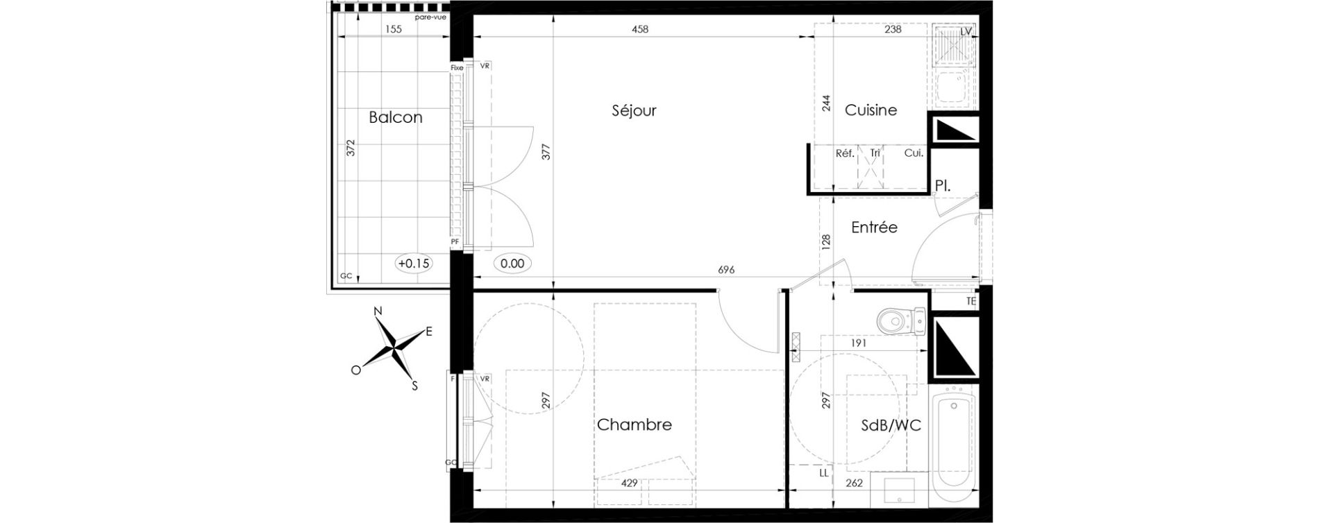 Appartement T2 de 45,35 m2 &agrave; Tournan-En-Brie Centre