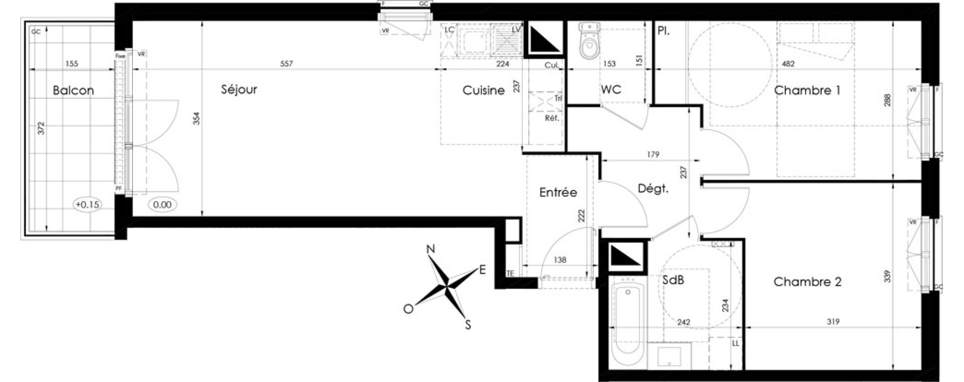 Appartement T3 de 65,80 m2 &agrave; Tournan-En-Brie Centre