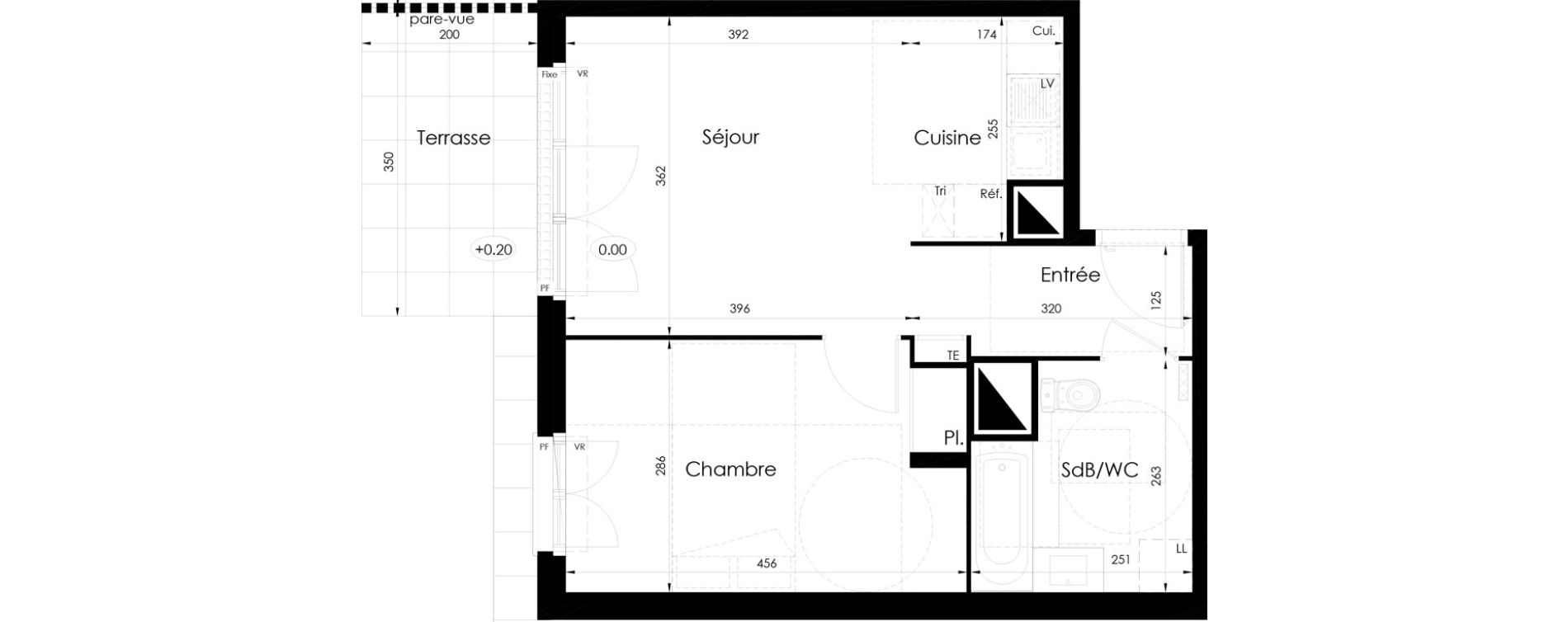 Appartement T2 de 40,60 m2 &agrave; Tournan-En-Brie Centre