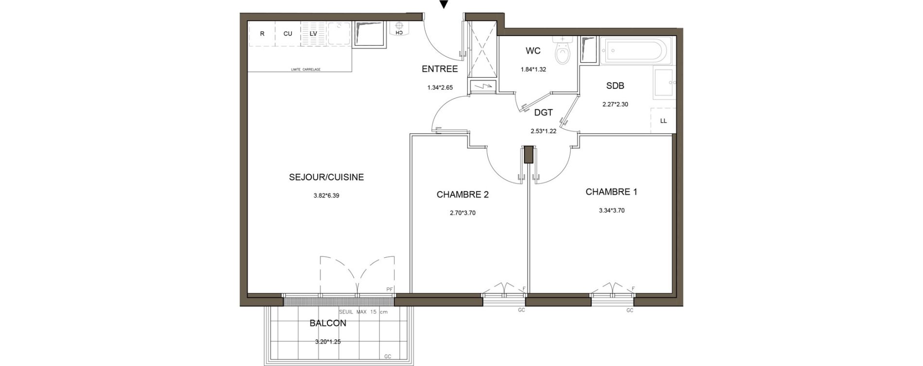 Appartement T3 de 60,32 m2 &agrave; Tournan-En-Brie Centre