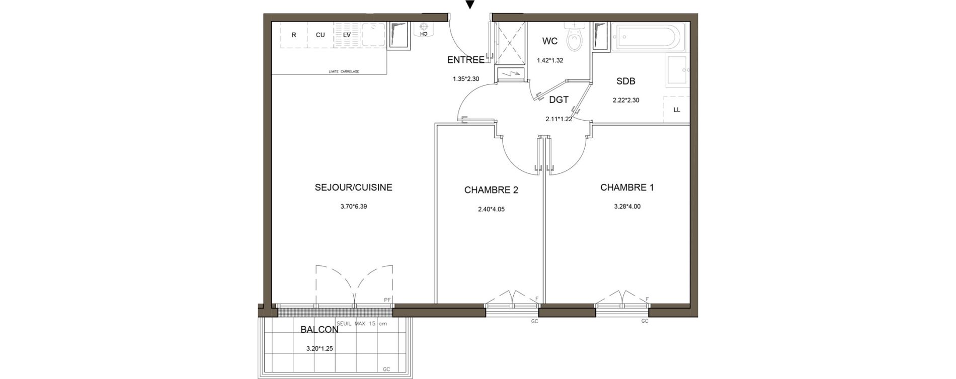 Appartement T3 de 58,70 m2 &agrave; Tournan-En-Brie Centre