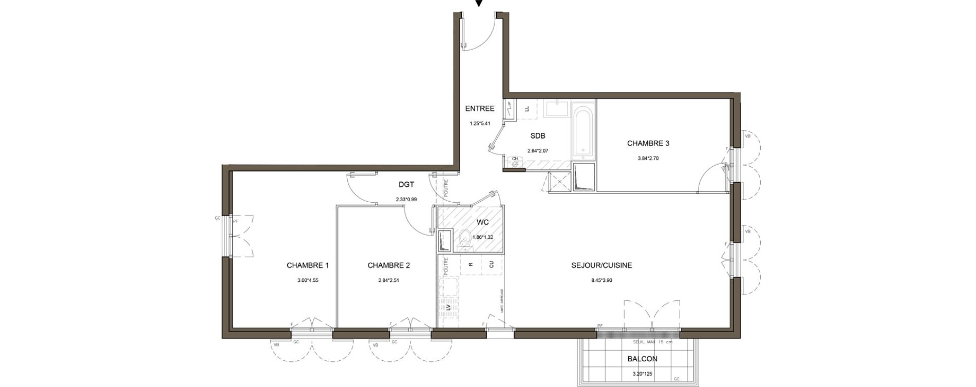 Appartement T4 de 82,20 m2 &agrave; Tournan-En-Brie Centre