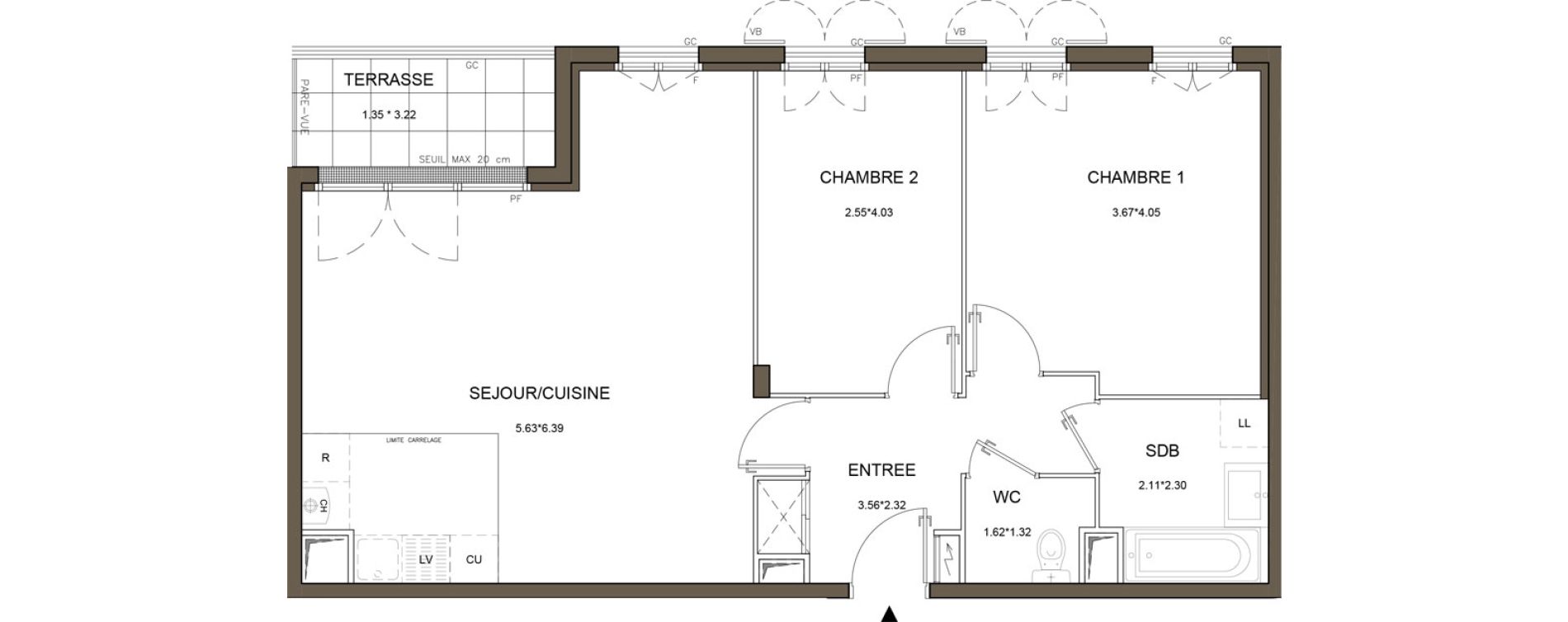 Appartement T3 de 68,99 m2 &agrave; Tournan-En-Brie Centre