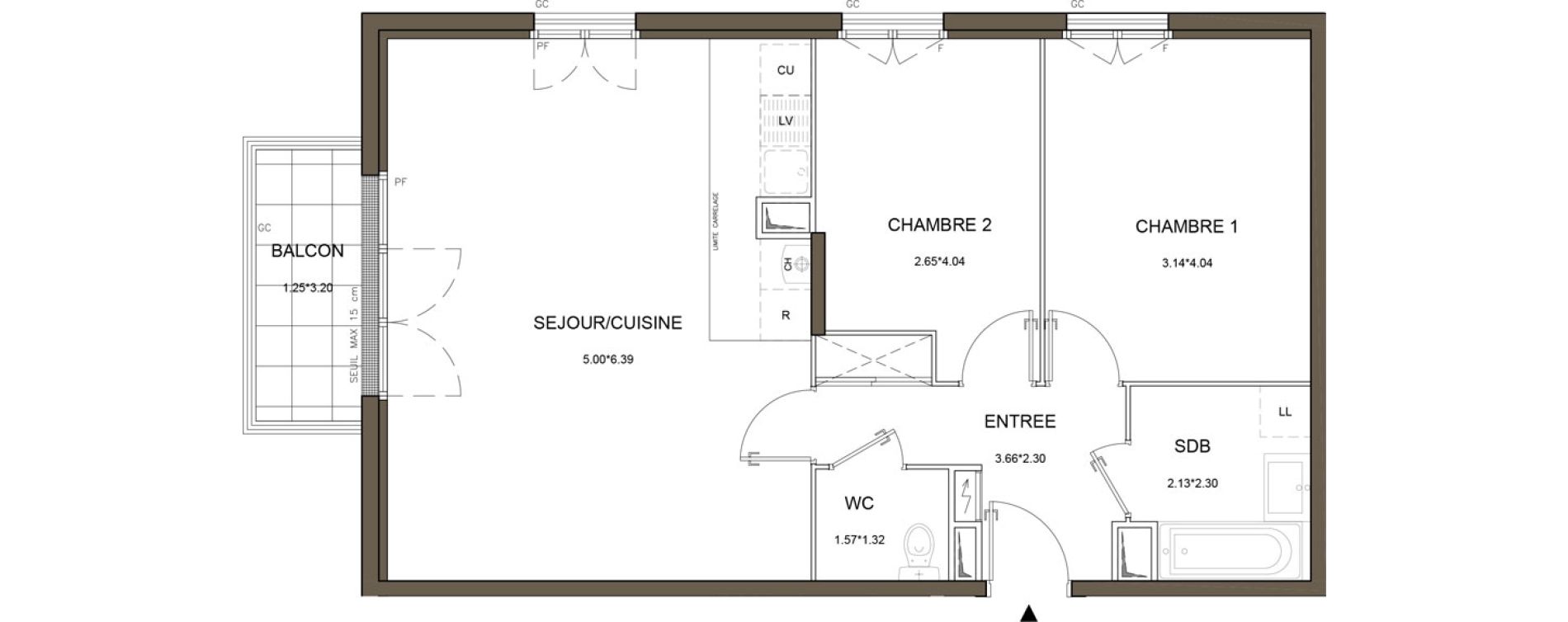 Appartement T3 de 67,29 m2 &agrave; Tournan-En-Brie Centre