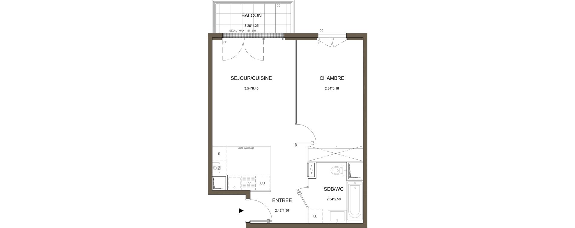 Appartement T2 de 46,12 m2 &agrave; Tournan-En-Brie Centre
