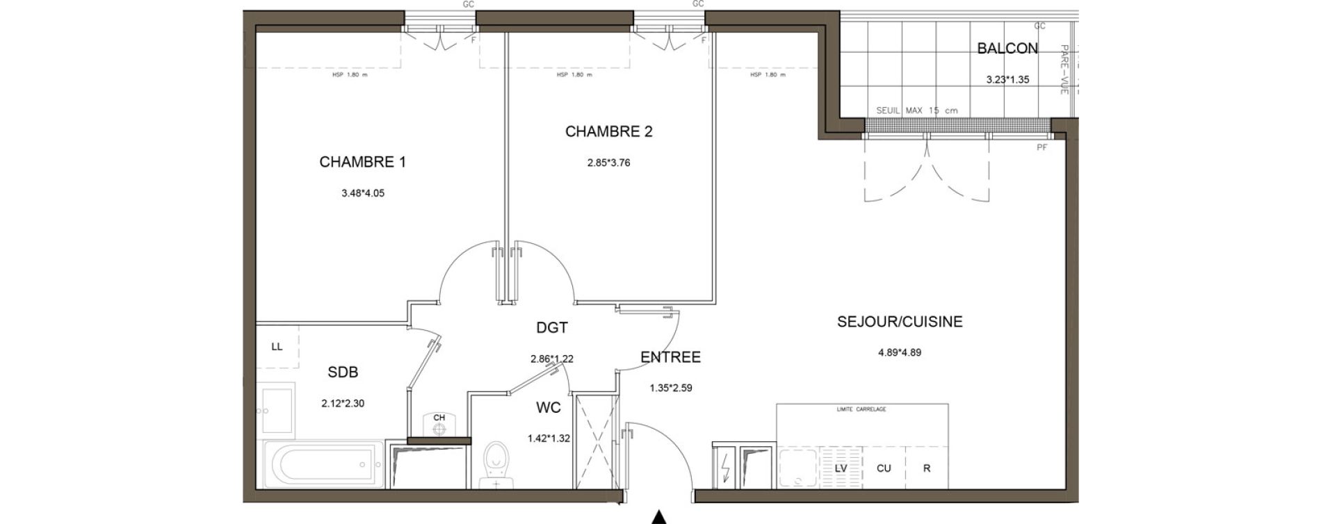 Appartement T3 de 61,89 m2 &agrave; Tournan-En-Brie Centre