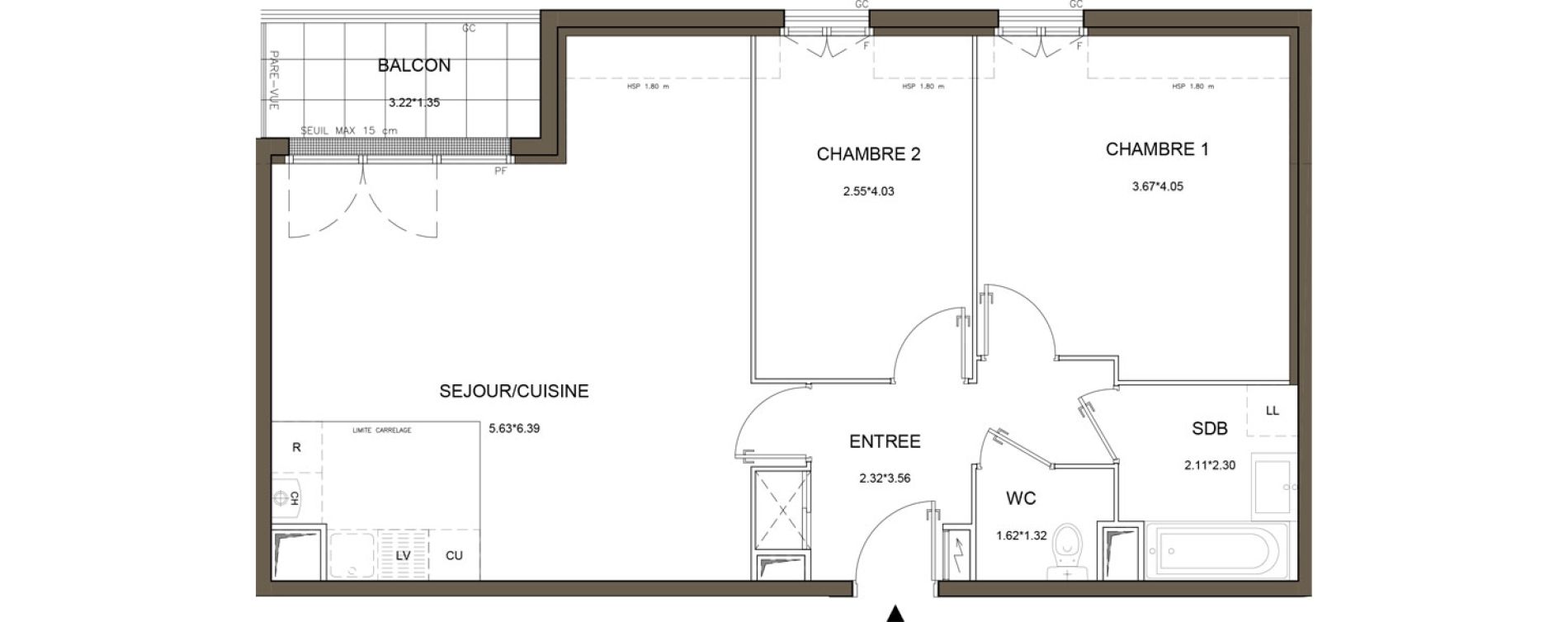 Appartement T3 de 65,95 m2 &agrave; Tournan-En-Brie Centre