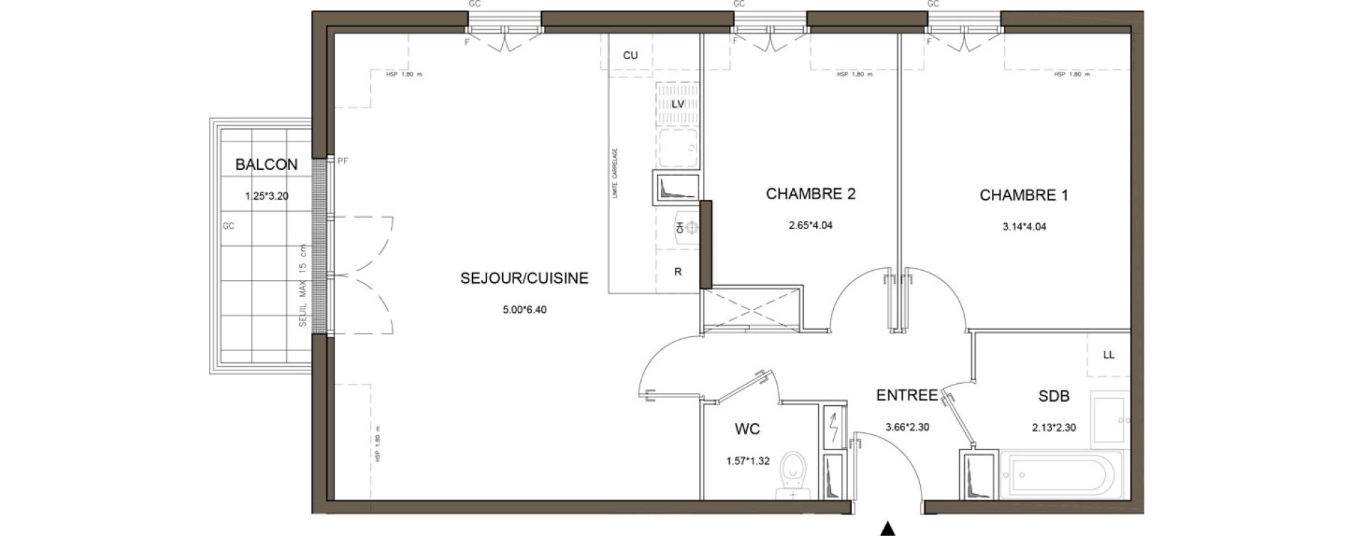 Appartement T3 de 63,25 m2 &agrave; Tournan-En-Brie Centre