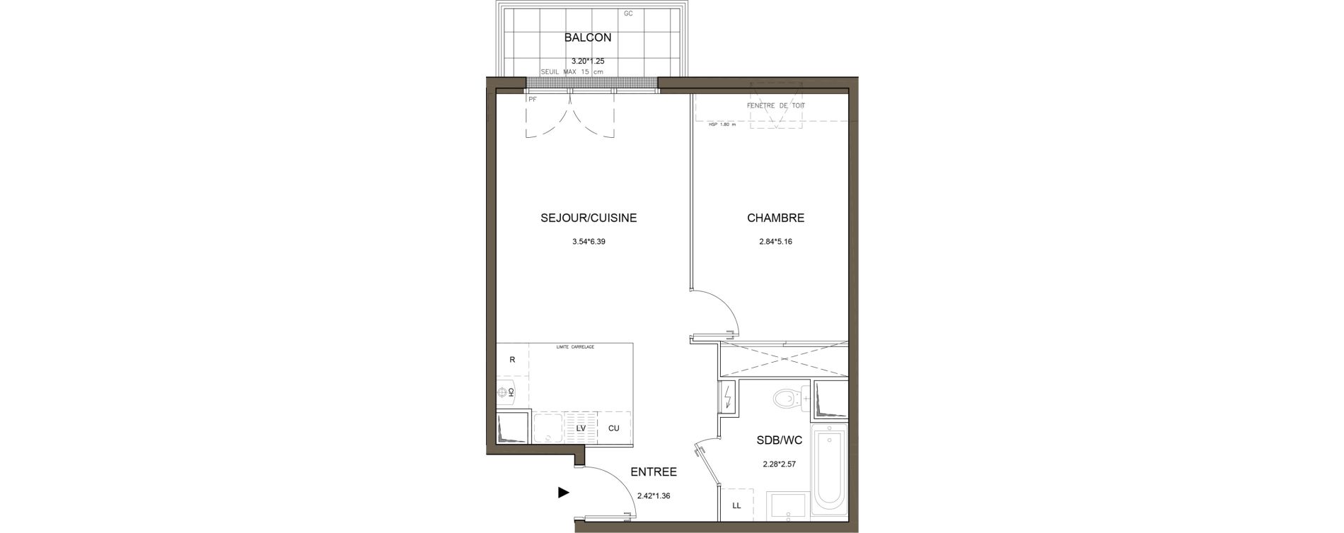 Appartement T2 de 44,73 m2 &agrave; Tournan-En-Brie Centre