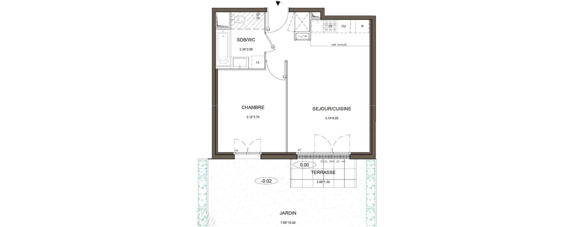 Appartement T2 de 42,14 m2 &agrave; Tournan-En-Brie Centre
