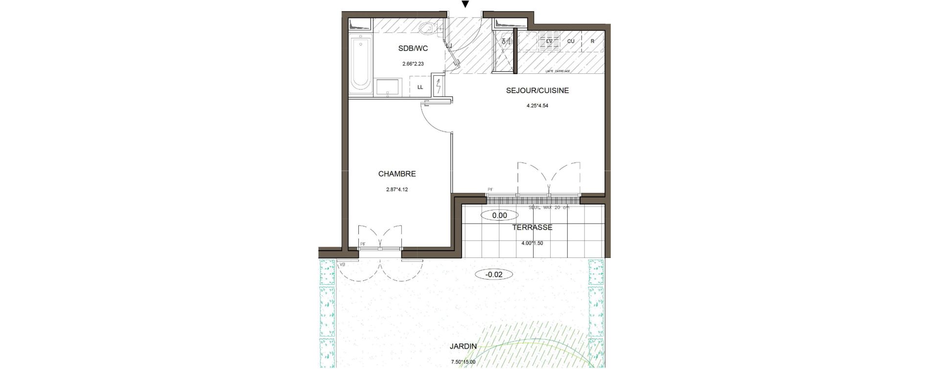 Appartement T2 de 37,22 m2 &agrave; Tournan-En-Brie Centre