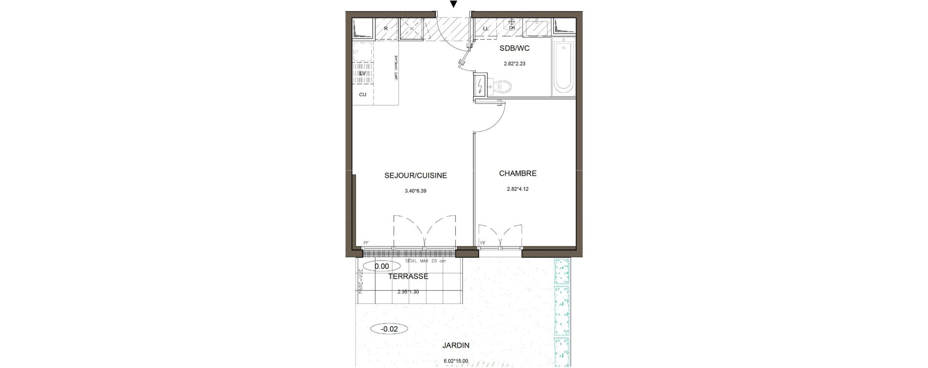 Appartement T2 de 38,36 m2 &agrave; Tournan-En-Brie Centre