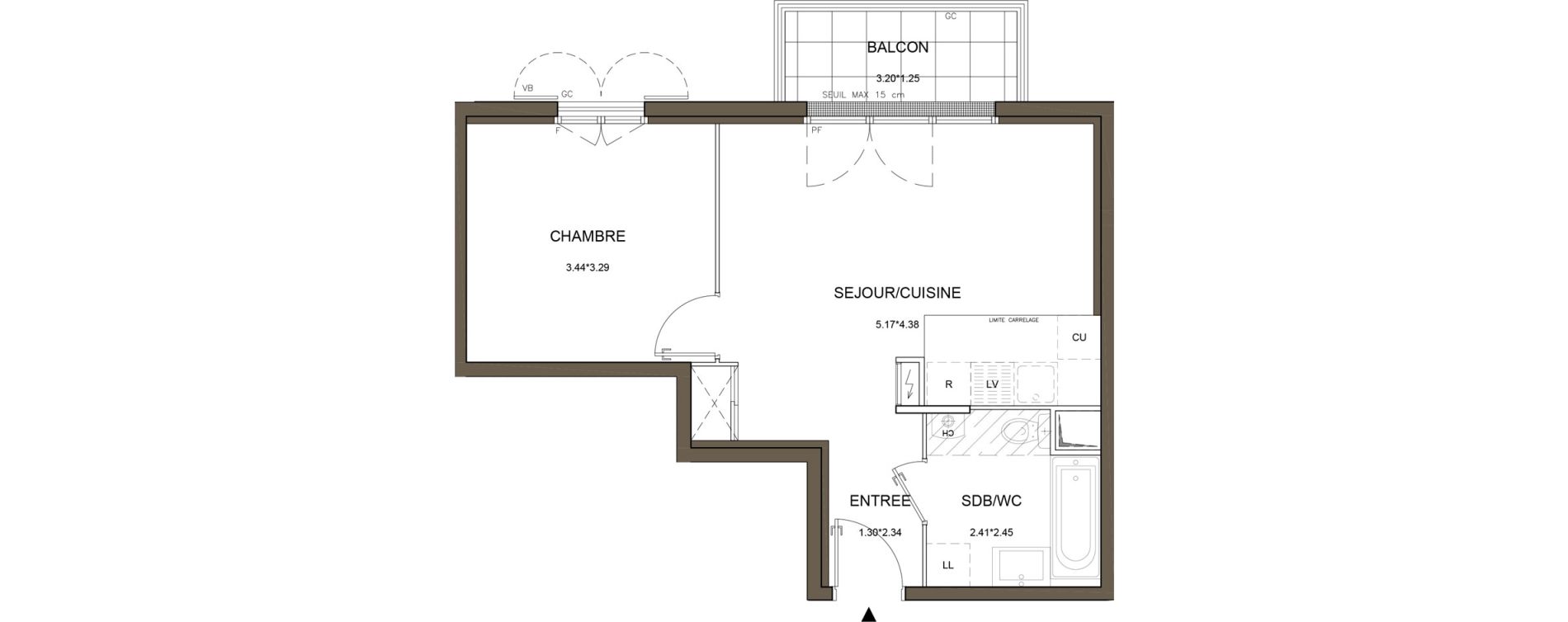 Appartement T2 de 41,09 m2 &agrave; Tournan-En-Brie Centre