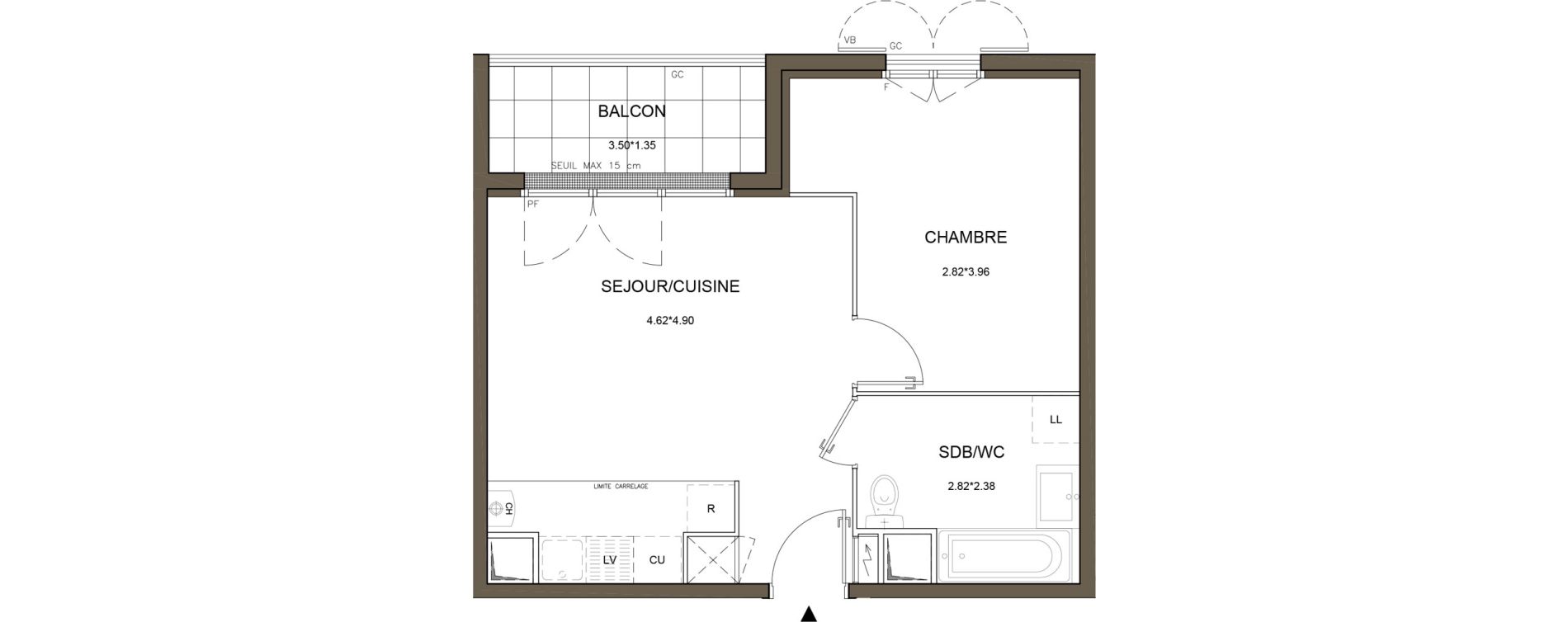 Appartement T2 de 40,50 m2 &agrave; Tournan-En-Brie Centre