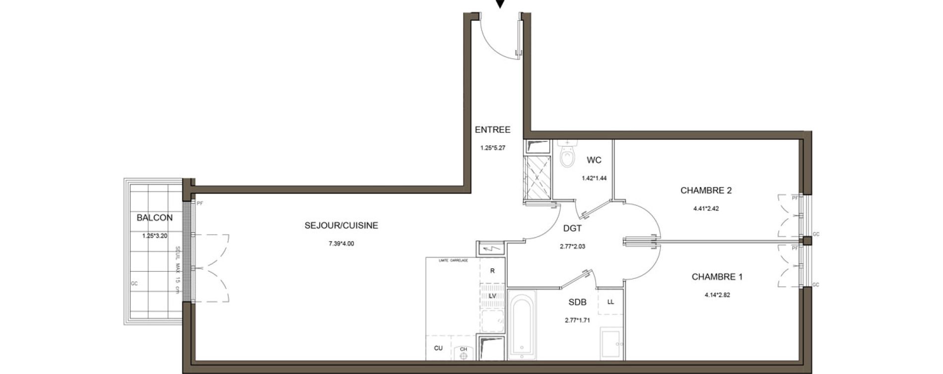 Appartement T3 de 69,25 m2 &agrave; Tournan-En-Brie Centre