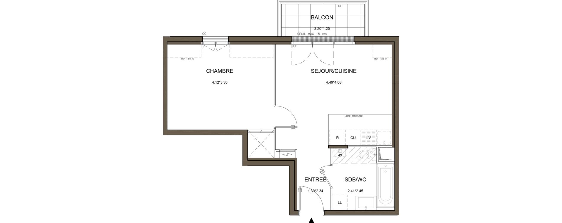Appartement T2 de 39,11 m2 &agrave; Tournan-En-Brie Centre