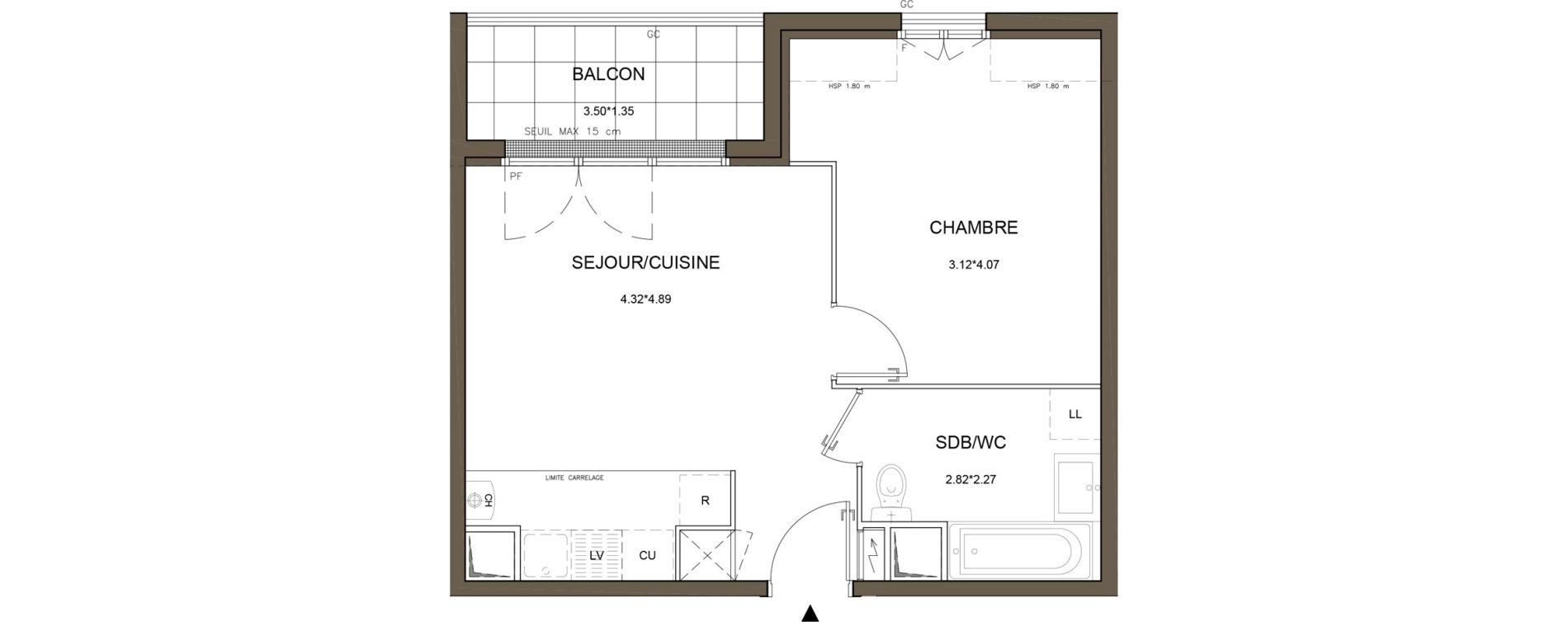 Appartement T2 de 39,23 m2 &agrave; Tournan-En-Brie Centre