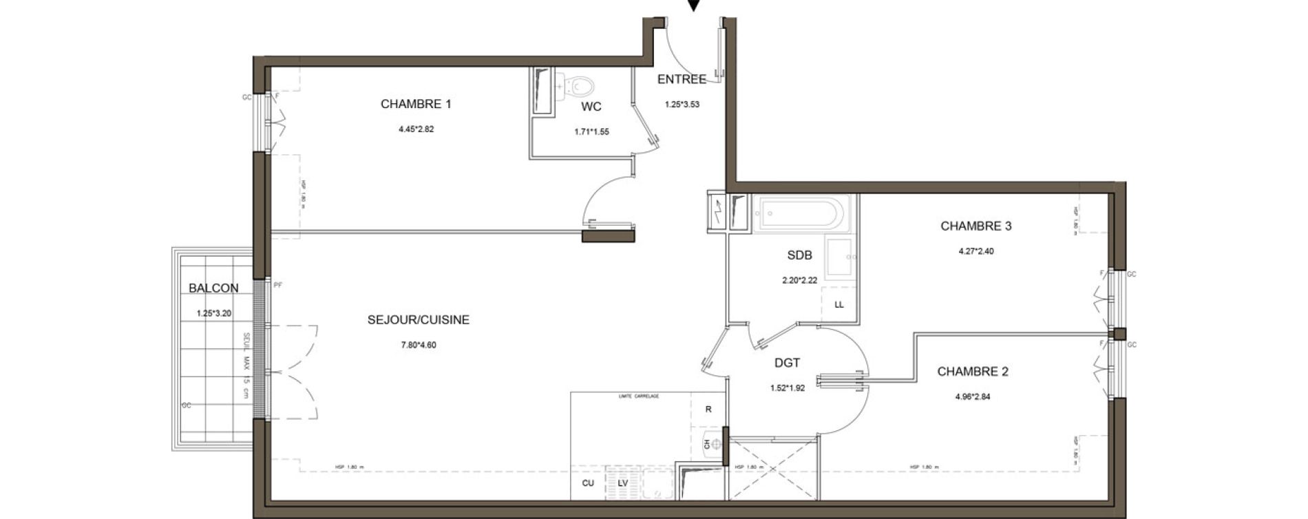 Appartement T4 de 82,53 m2 &agrave; Tournan-En-Brie Centre