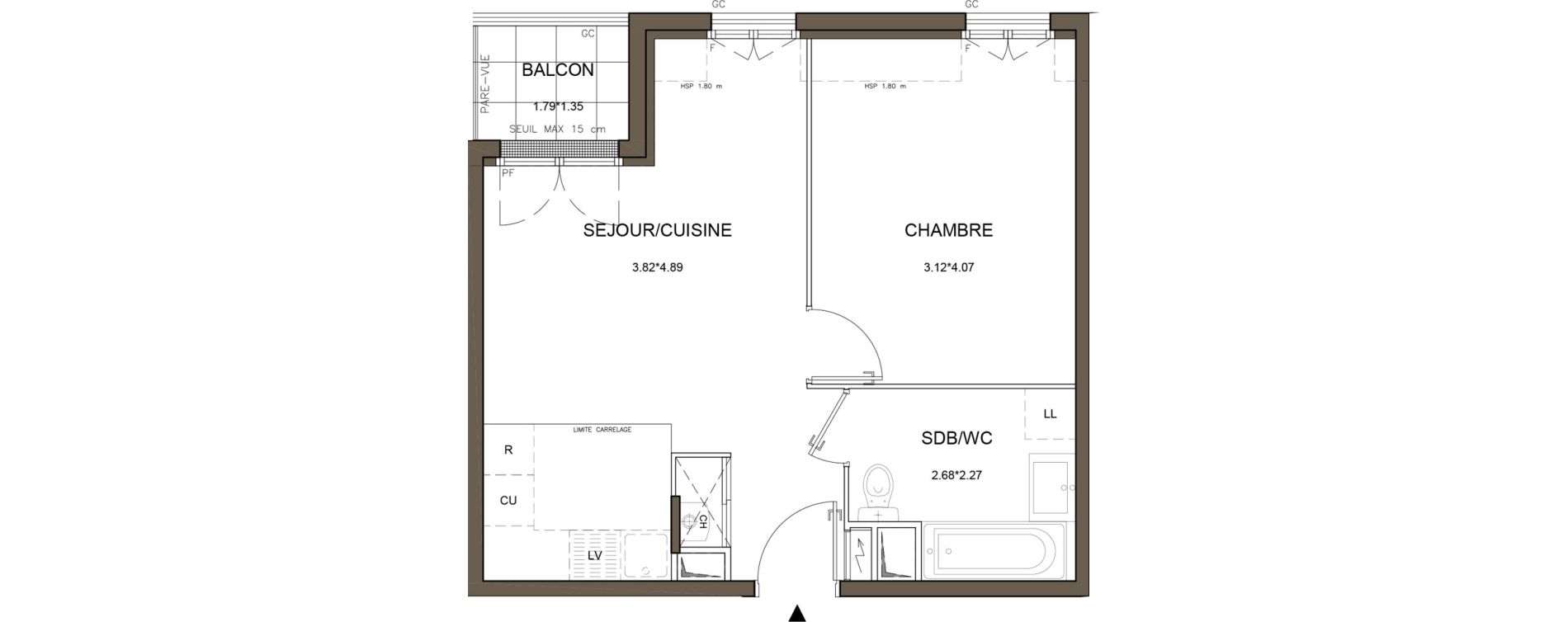 Appartement T2 de 38,83 m2 &agrave; Tournan-En-Brie Centre