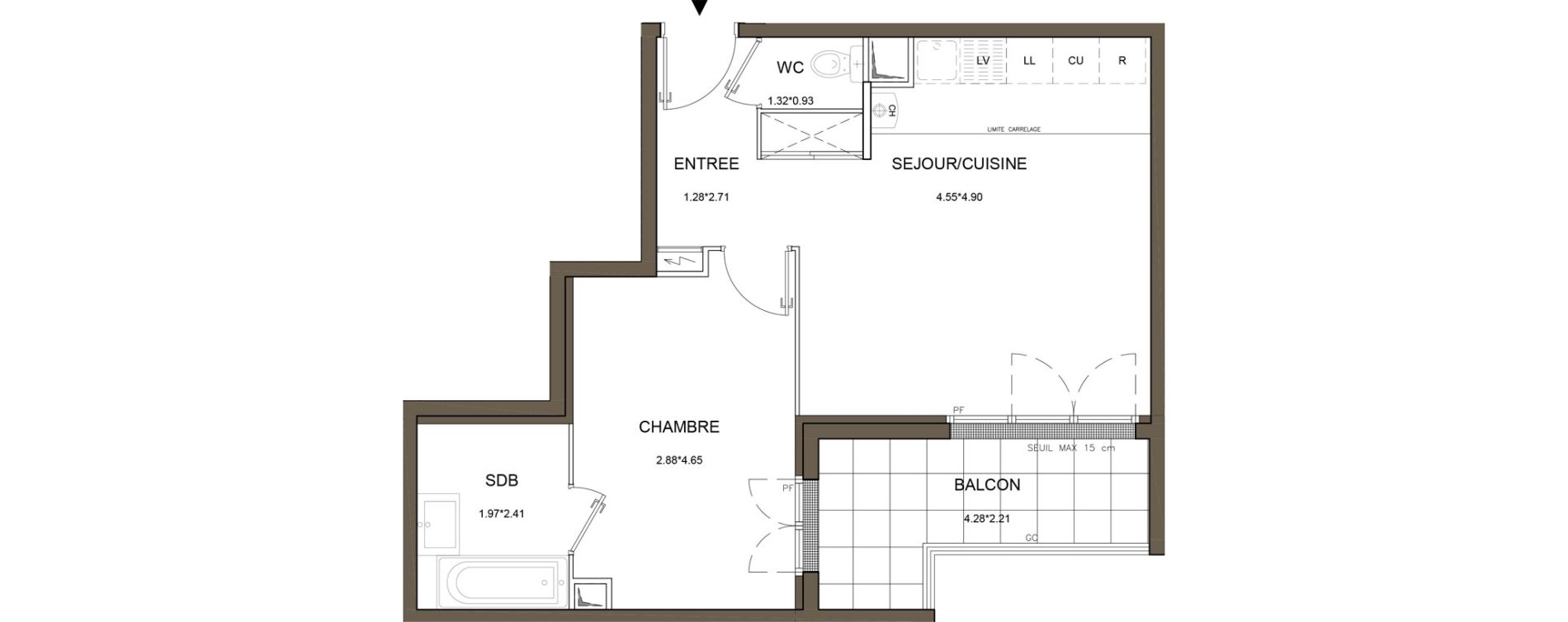 Appartement T2 de 43,92 m2 &agrave; Tournan-En-Brie Centre