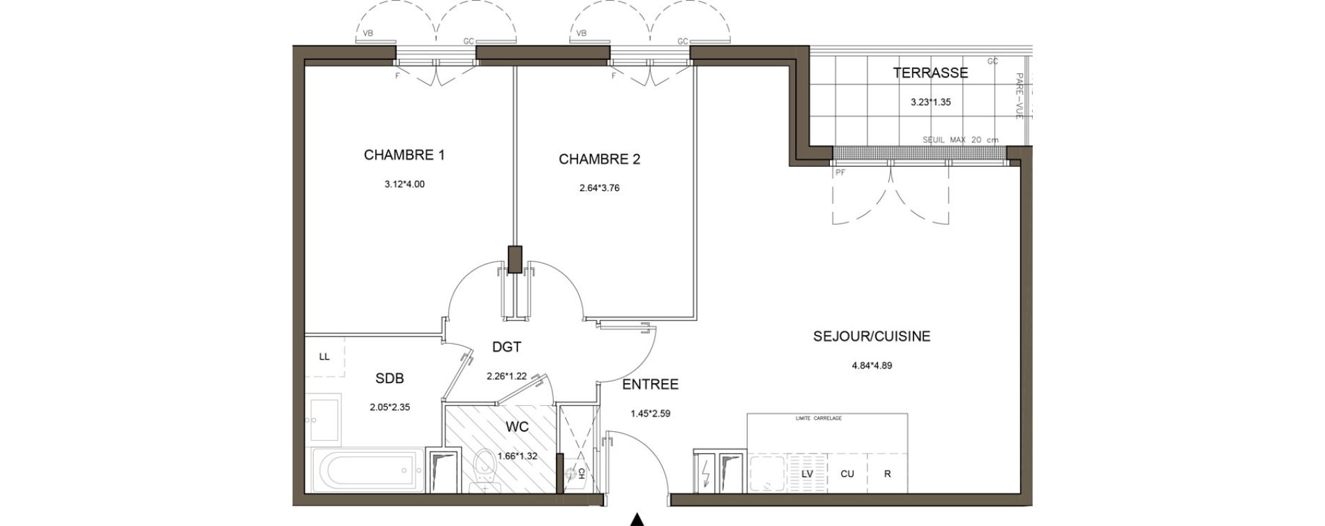 Appartement T3 de 61,29 m2 &agrave; Tournan-En-Brie Centre