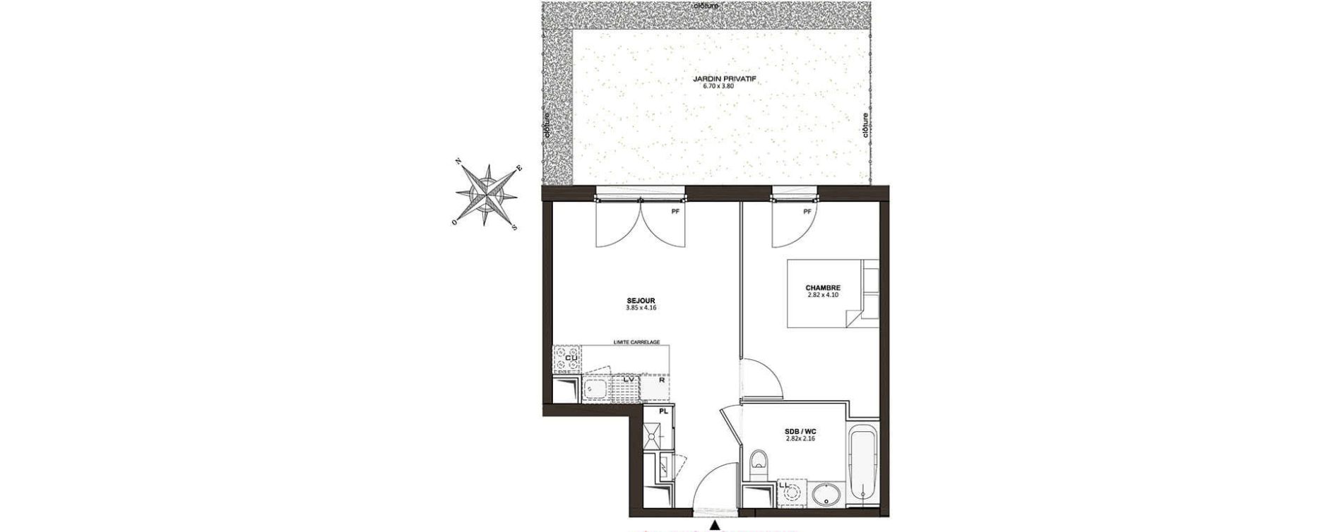 Appartement T2 de 36,29 m2 &agrave; Vaires-Sur-Marne Centre