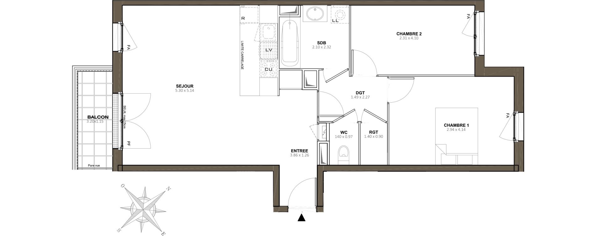 Appartement T3 de 65,50 m2 &agrave; Vaires-Sur-Marne Centre
