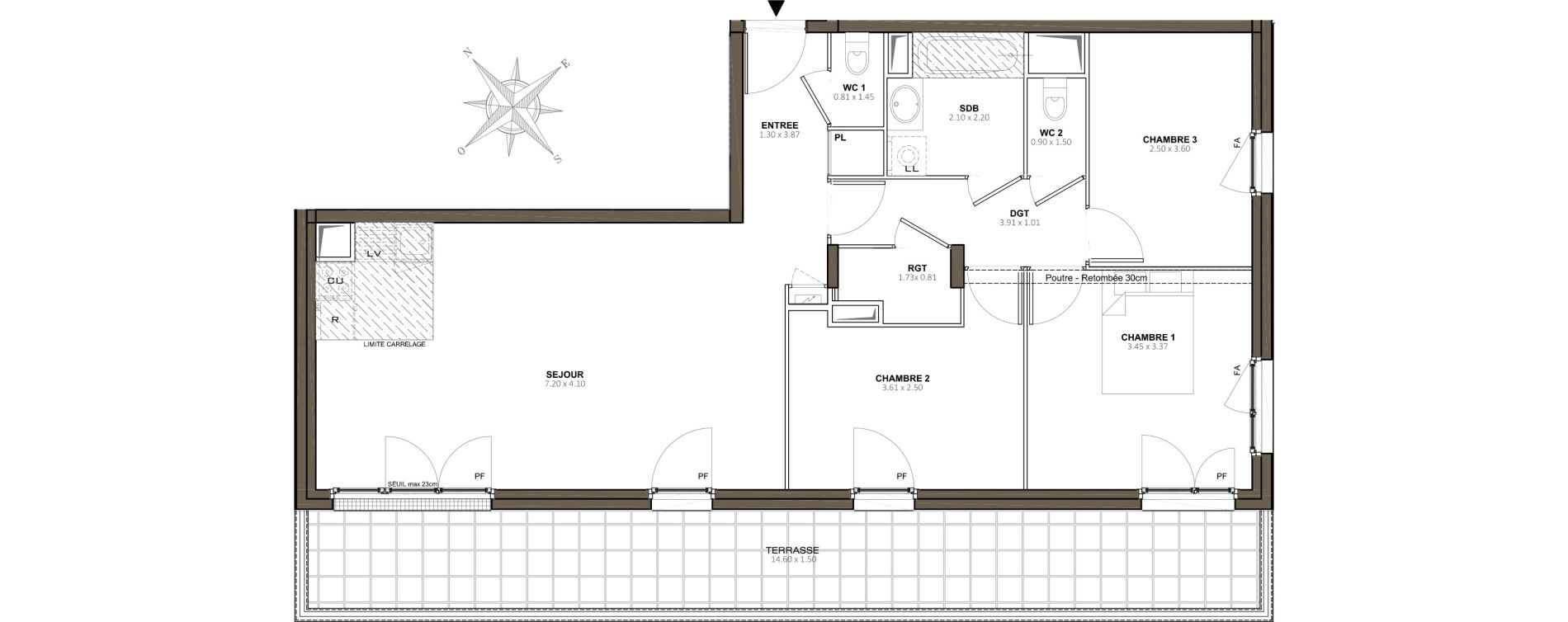 Appartement T4 de 78,08 m2 &agrave; Vaires-Sur-Marne Centre