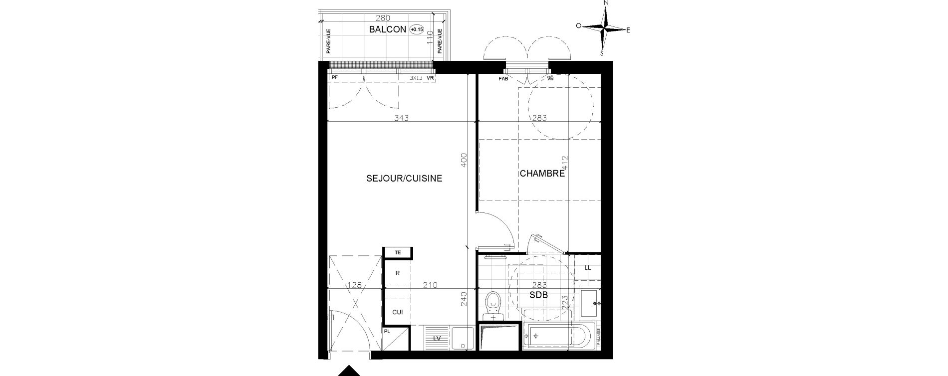Appartement T2 de 38,87 m2 &agrave; Vaires-Sur-Marne Centre