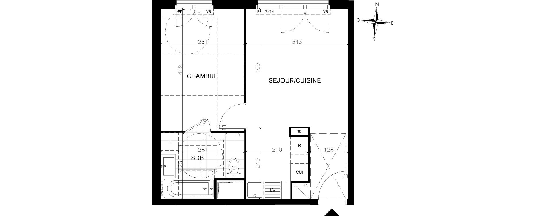 Appartement T2 de 38,75 m2 &agrave; Vaires-Sur-Marne Centre