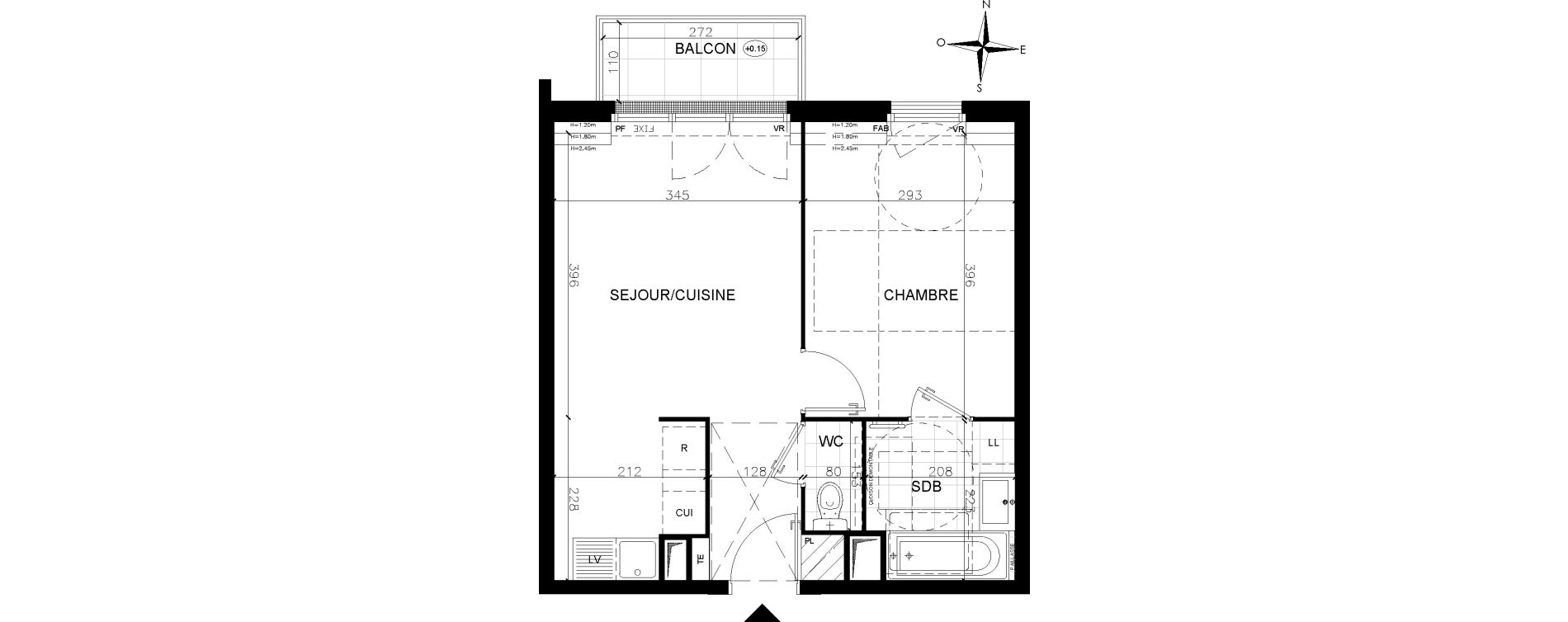 Appartement T2 de 39,19 m2 &agrave; Vaires-Sur-Marne Centre